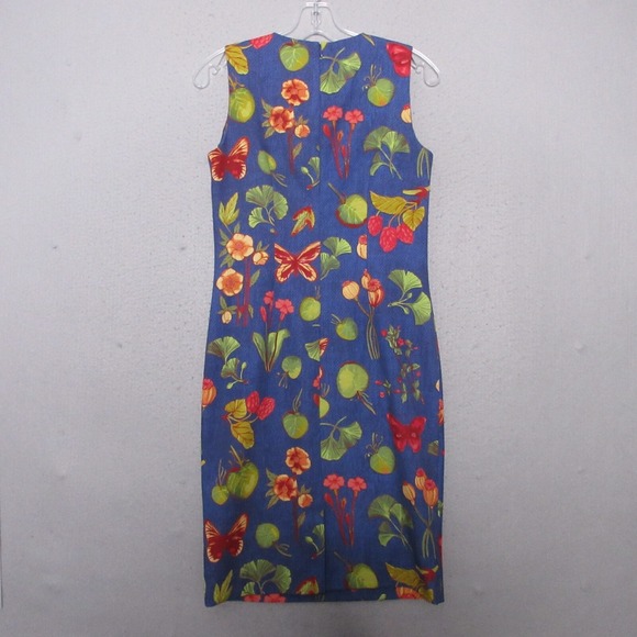 J McLaughlin Dress 0 Sheath Belinda‎ Greenhouse Floral Butterfly Career Timeless - Picture 3 of 11